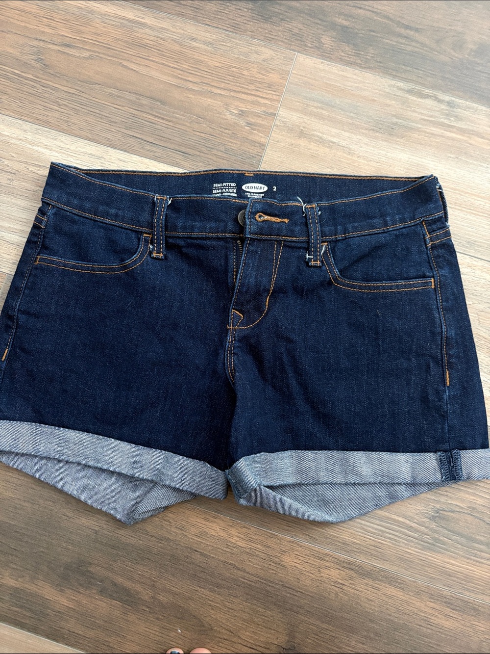 Old Navy Dark Blue Denim Cuffed Women’s Shorts sz 2
